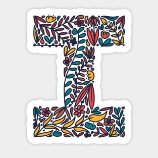 Tropical Letter I Sticker